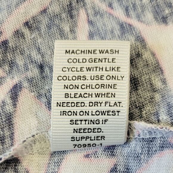 Stylus Pink & Purple Tropical Print Linen Blend Tank Top Size M - Picture 7 of 7